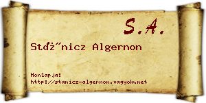 Stánicz Algernon névjegykártya